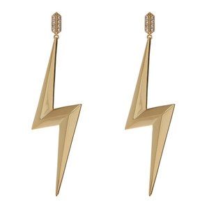 NWT Luv Aj The Bolt Statement Earrings in Gold